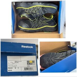 Reebok Black and Green Athletic Shoes